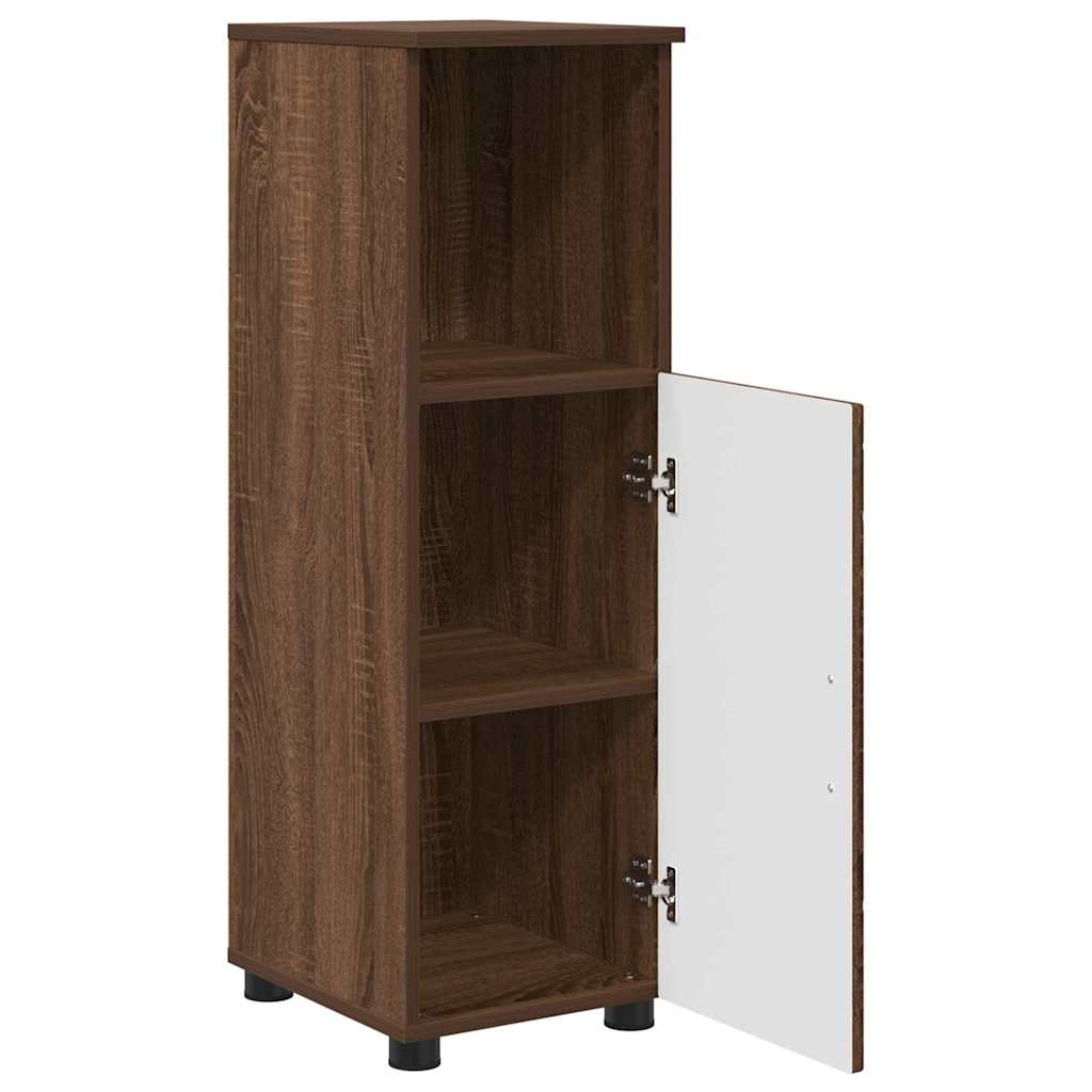 Bathroom Furniture Set 3 pcs Brown Oak Engineered wood & Metal