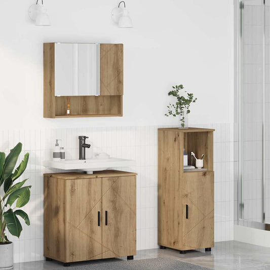 Bathroom Furniture Set 3 pcs Artisan Oak 61 x 35 x 64 cm