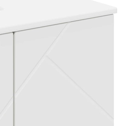 Bathroom Furniture Set 3 pcs White Engineered wood & Metal