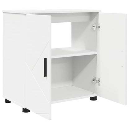 Bathroom Furniture Set 3 pcs White Engineered wood & Metal