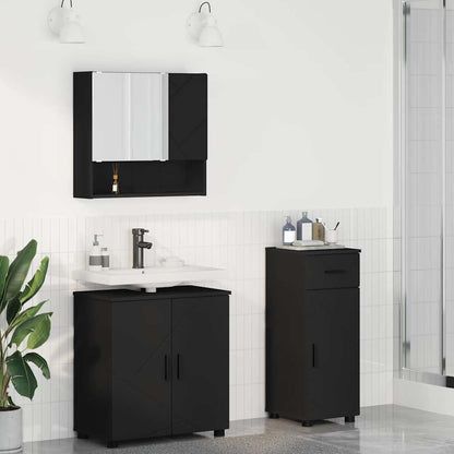 Bathroom Furniture Set 3 pcs Black 61 x 35 x 64 cm