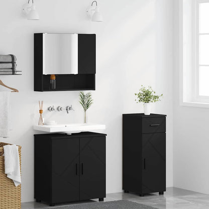 Bathroom Furniture Set 3 pcs Black 61 x 35 x 64 cm