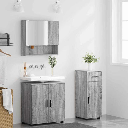 Bathroom Furniture Set 3 pcs Grey Sonoma 61 x 35 x 64 cm