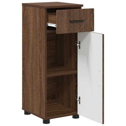 Bathroom Furniture Set 3 pcs Brown Oak Engineered wood & Metal