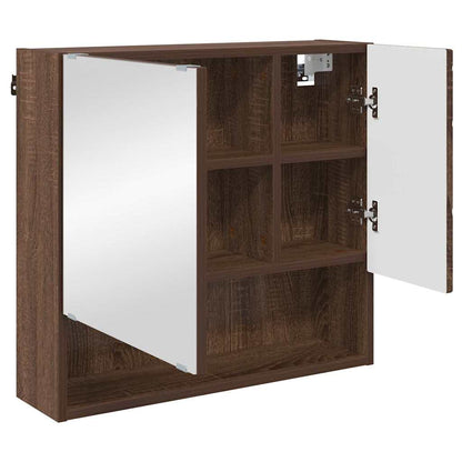 Bathroom Furniture Set 3 pcs Brown Oak Engineered wood & Metal