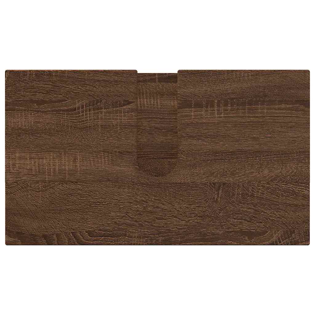 Bathroom Furniture Set 3 pcs Brown Oak Engineered wood & Metal