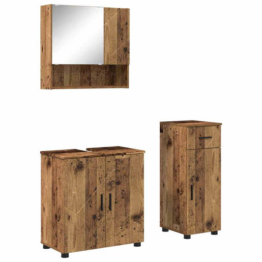 Bathroom Furniture Set 3 pcs Old Wood 61 x 35 x 64 cm