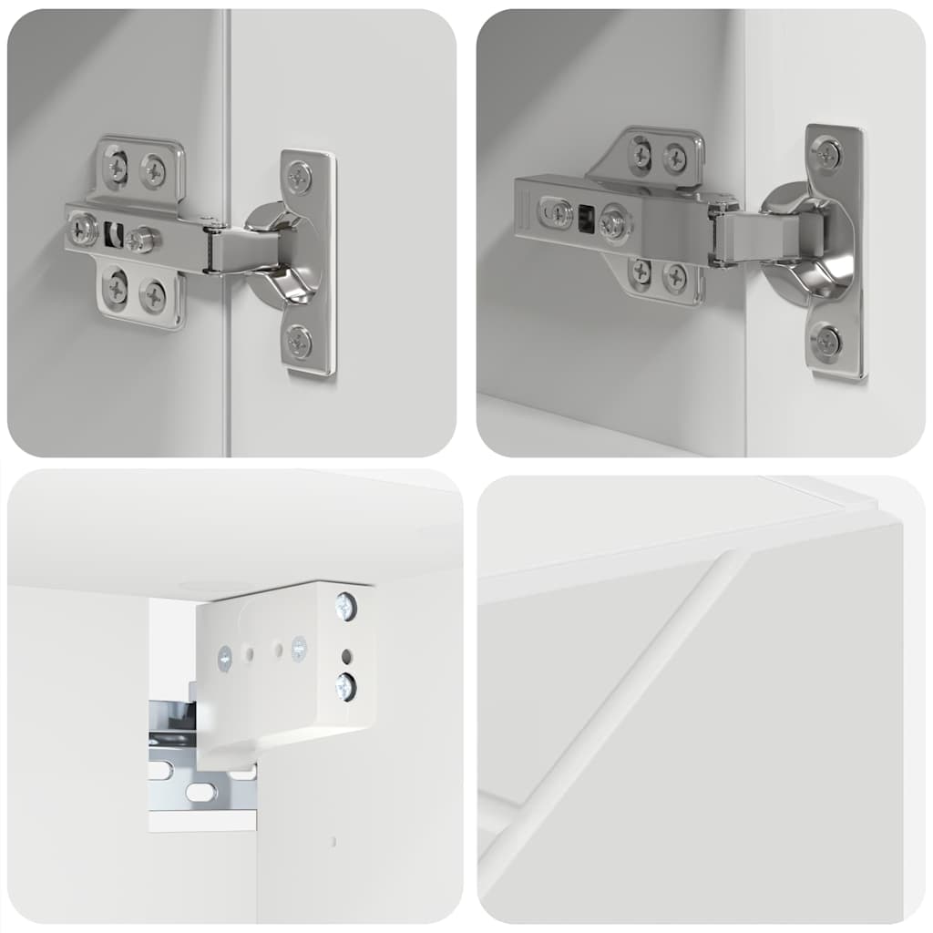 Bathroom Furniture Set 4 pcs White Engineered wood & Metal