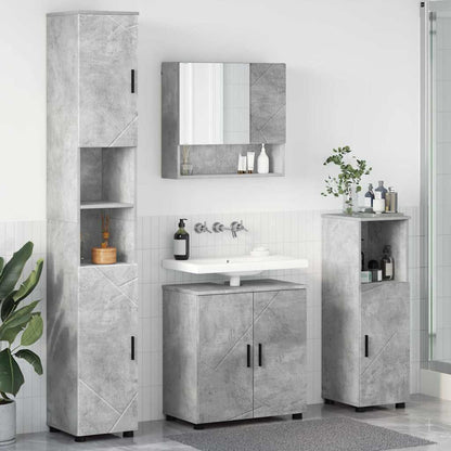 Bathroom Furniture Set Wall-mounted 4 pcs Concrete Grey