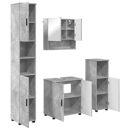 Bathroom Furniture Set Wall-mounted 4 pcs Concrete Grey
