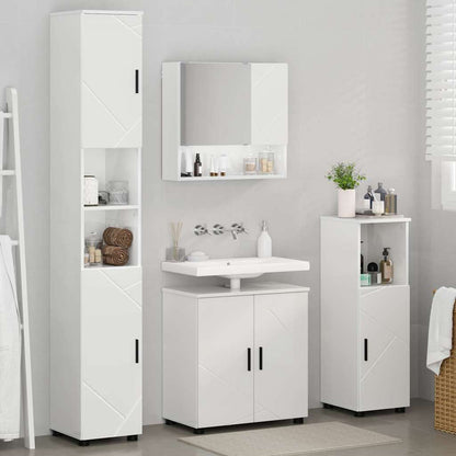 Bathroom Furniture Set Wall-mounted 4 pcs High Gloss White
