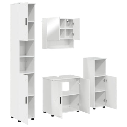 Bathroom Furniture Set Wall-mounted 4 pcs High Gloss White