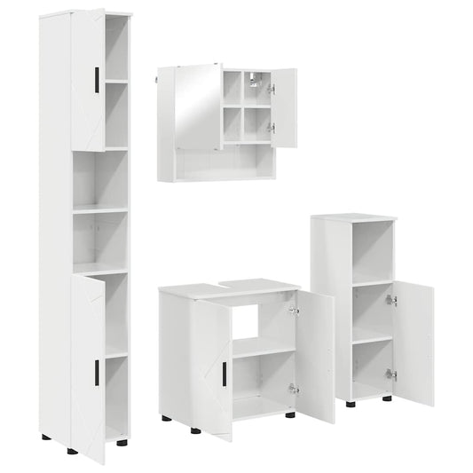 Bathroom Furniture Set Wall-mounted 4 pcs High Gloss White
