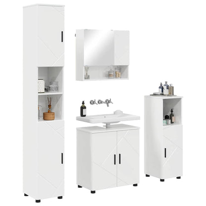 Bathroom Furniture Set Wall-mounted 4 pcs High Gloss White