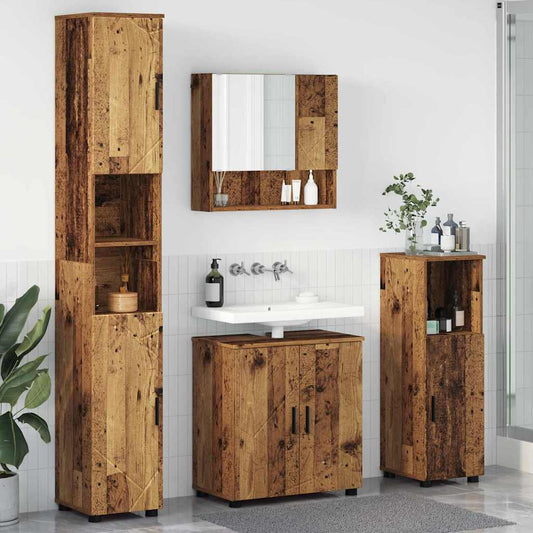 Bathroom Furniture Set 4 pcs Old Wood 61 x 35 x 64 cm