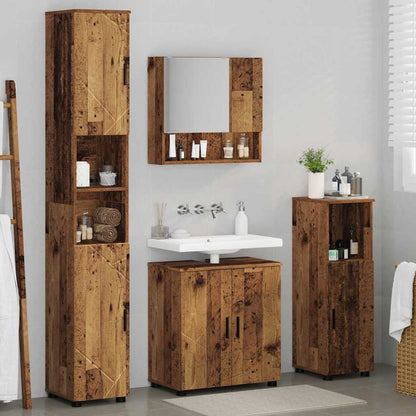 Bathroom Furniture Set 4 pcs Old Wood 61 x 35 x 64 cm