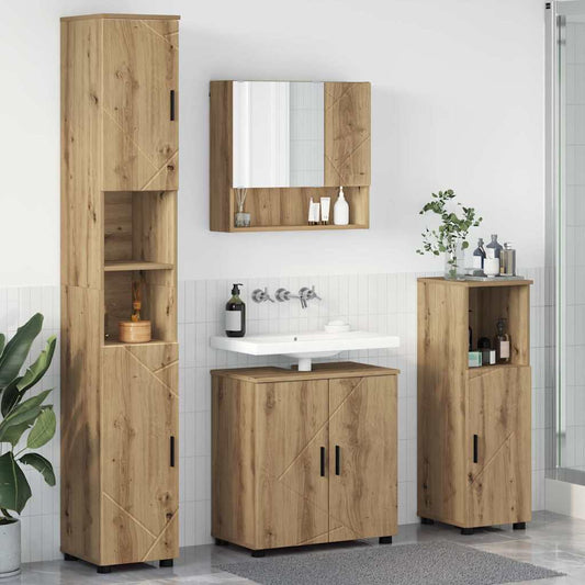 Bathroom Furniture Set 4 pcs Artisan Oak 61 x 35 x 64 cm