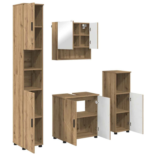 Bathroom Furniture Set 4 pcs Artisan Oak 61 x 35 x 64 cm