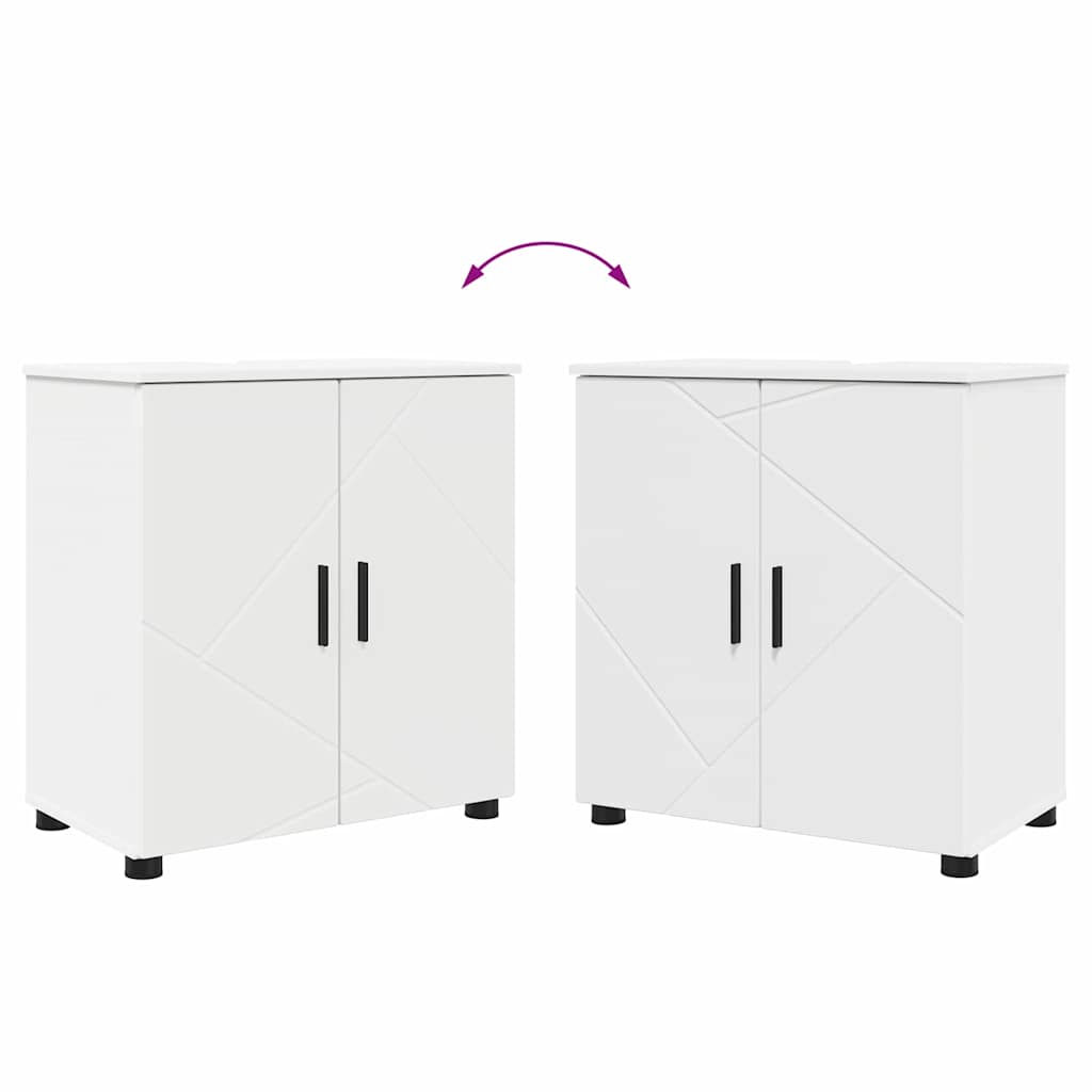 Bathroom Furniture Set 4 pcs White Engineered wood & Metal
