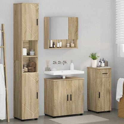 Bathroom Furniture Set 4 pcs Sonoma Oak Engineered wood & Metal