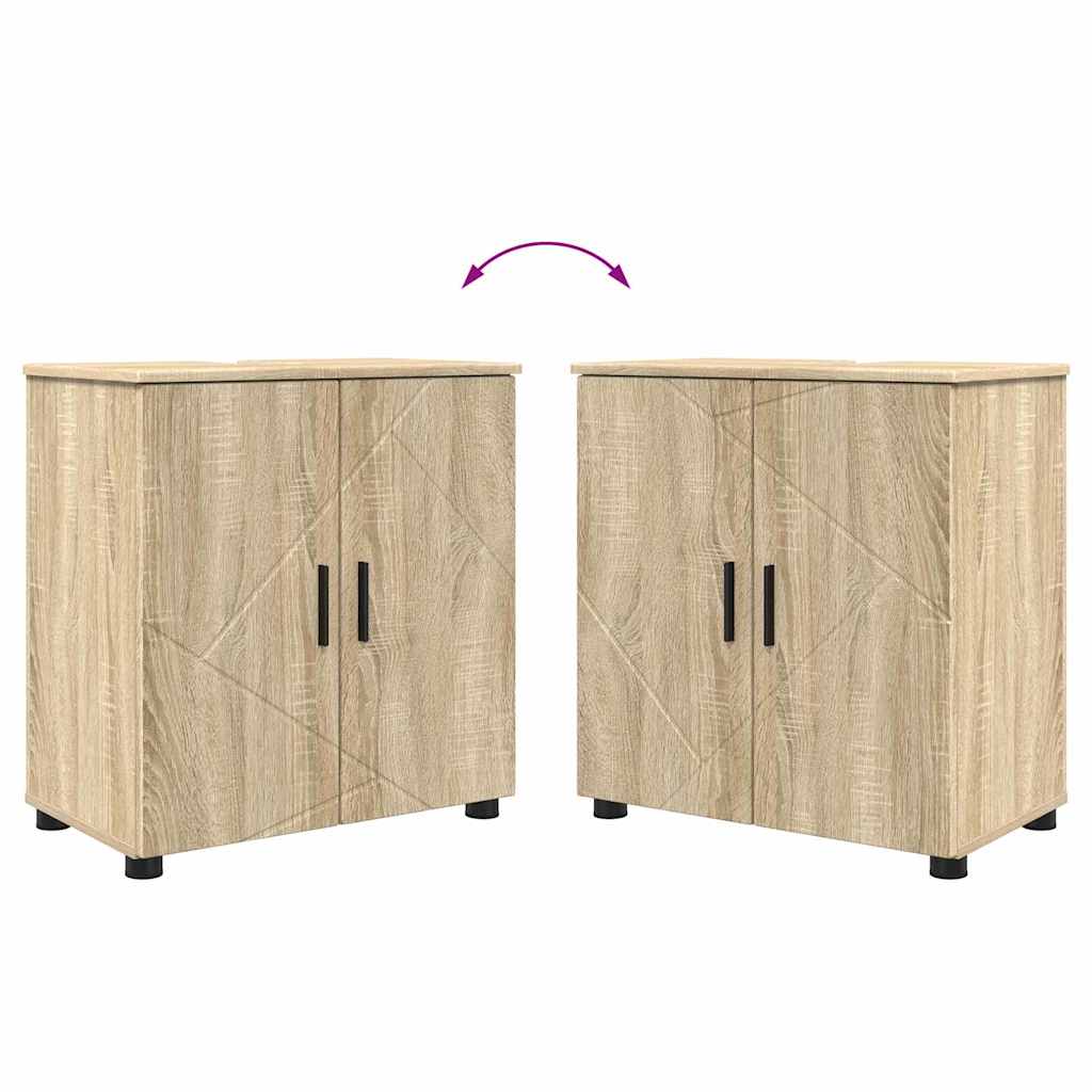 Bathroom Furniture Set 4 pcs Sonoma Oak Engineered wood & Metal