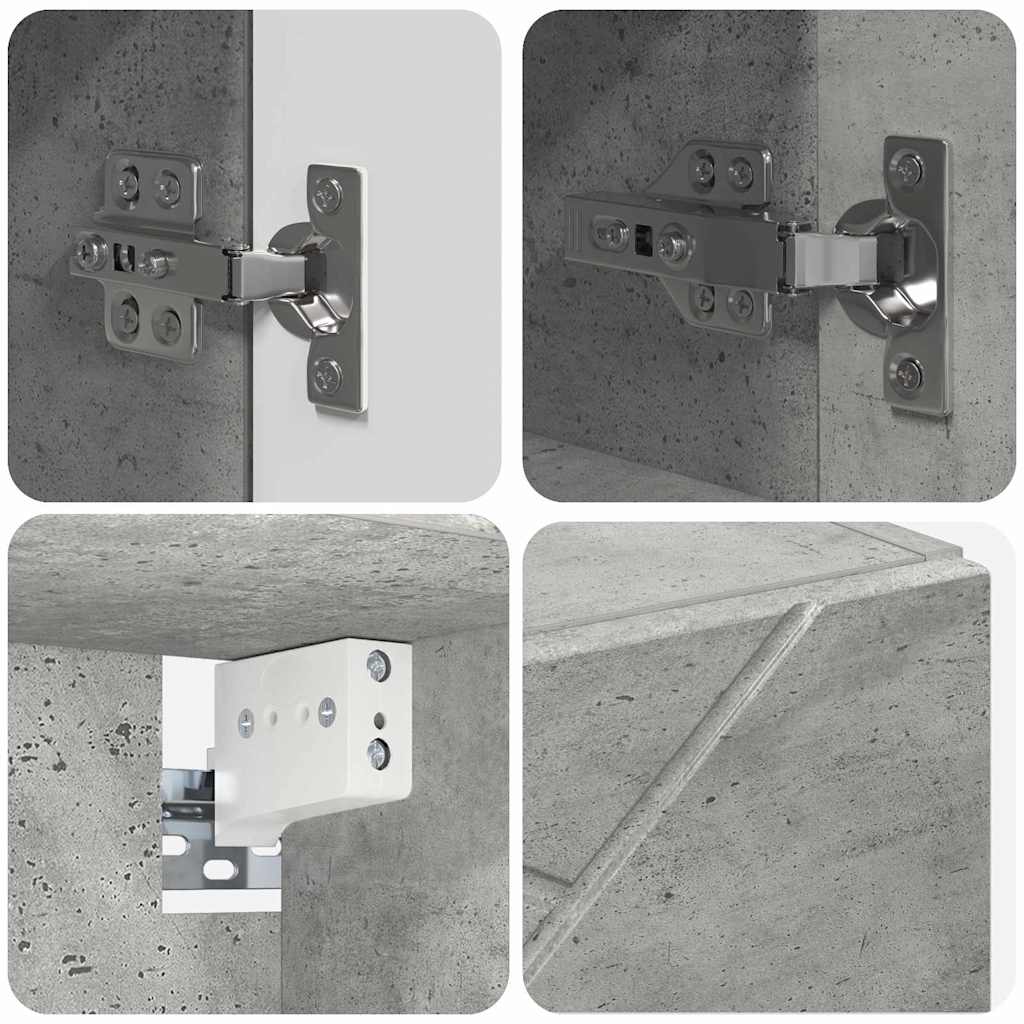 Bathroom Furniture Set with Drawer 4 pcs Concrete Grey