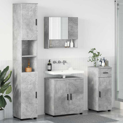 Bathroom Furniture Set with Drawer 4 pcs Concrete Grey