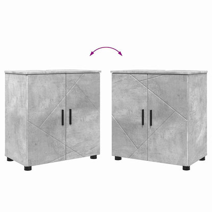 Bathroom Furniture Set with Drawer 4 pcs Concrete Grey