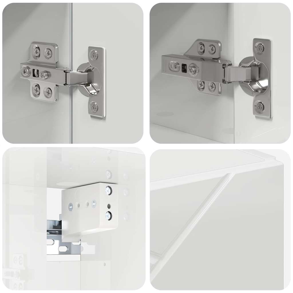 Bathroom Furniture Set with Drawer 4 pcs High Gloss White
