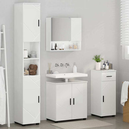 Bathroom Furniture Set with Drawer 4 pcs High Gloss White