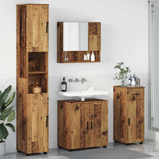 Bathroom Furniture Set 4 pcs Old Wood 61 x 35 x 64 cm