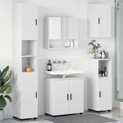 Bathroom Furniture Set 5 pcs White Engineered wood & Metal