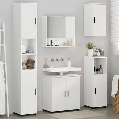 Bathroom Furniture Set 5 pcs White Engineered wood & Metal