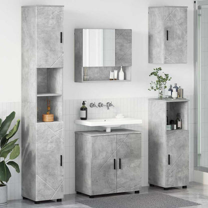 Bathroom Furniture Set Wall-mounted 5 pcs Concrete Grey