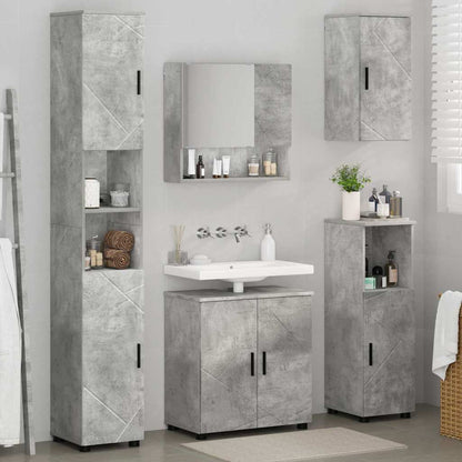 Bathroom Furniture Set Wall-mounted 5 pcs Concrete Grey