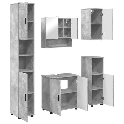 Bathroom Furniture Set Wall-mounted 5 pcs Concrete Grey