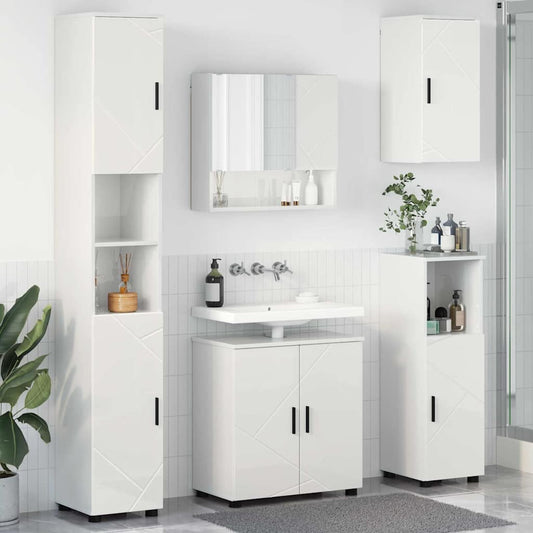 Bathroom Furniture Set Wall-mounted 5 pcs High Gloss White