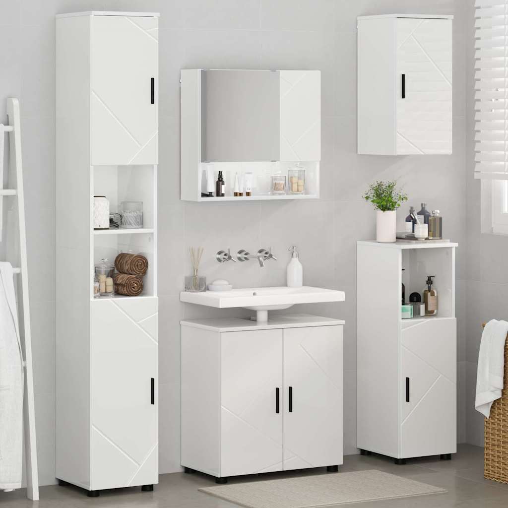 Bathroom Furniture Set Wall-mounted 5 pcs High Gloss White