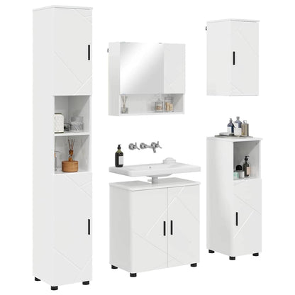 Bathroom Furniture Set Wall-mounted 5 pcs High Gloss White
