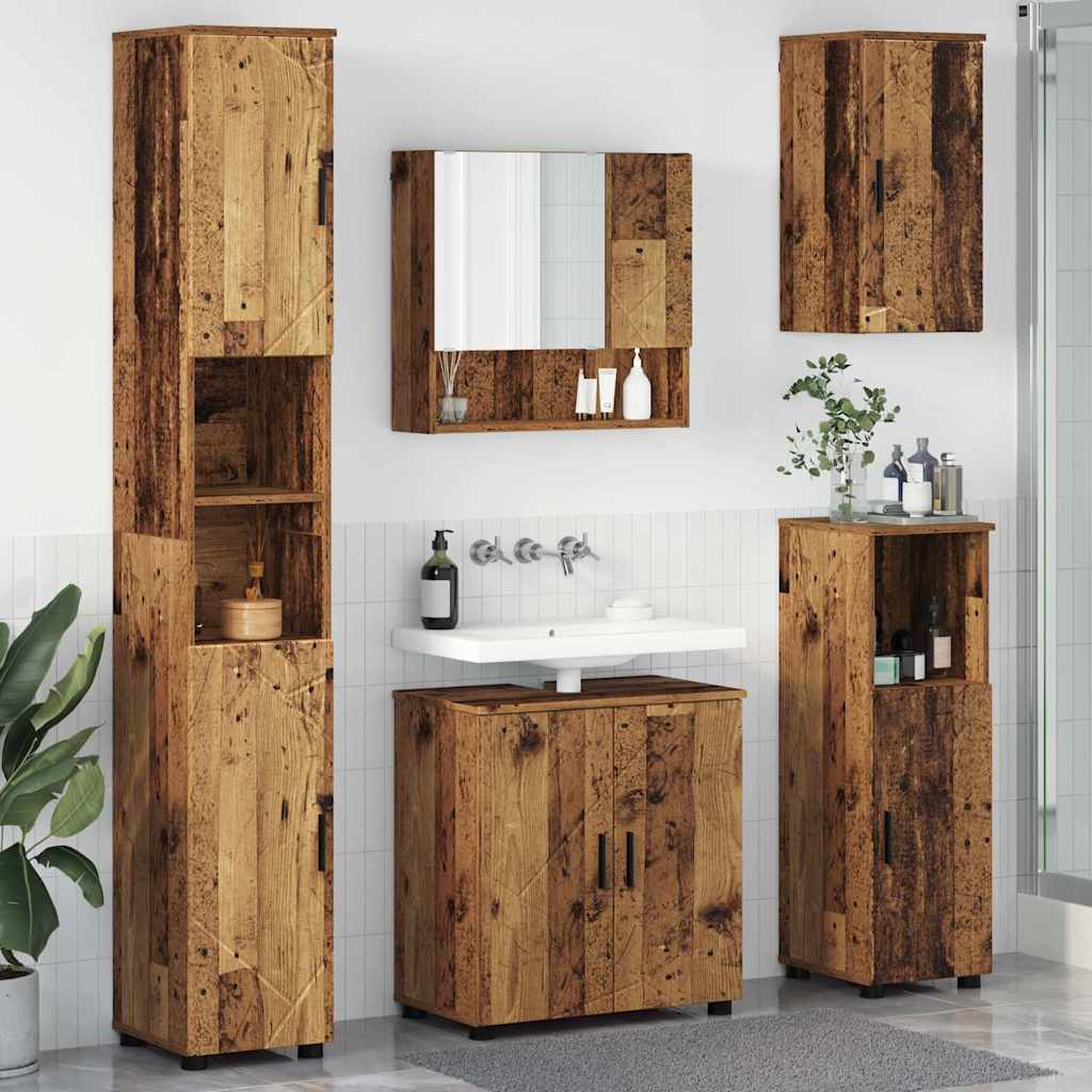 Bathroom Furniture Set 5 pcs Old Wood 61 x 35 x 64 cm