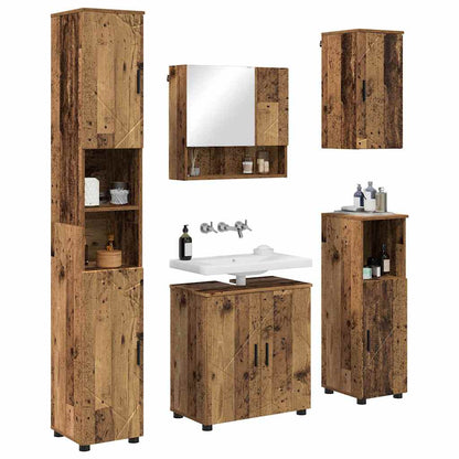 Bathroom Furniture Set 5 pcs Old Wood 61 x 35 x 64 cm