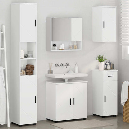 Bathroom Furniture Set 5 pcs White Engineered wood & Metal