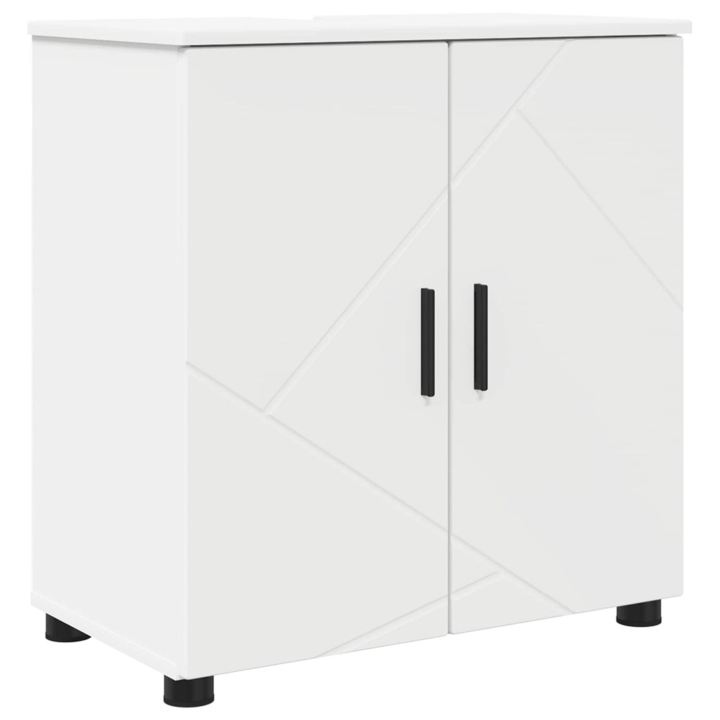 Bathroom Furniture Set 5 pcs White Engineered wood & Metal