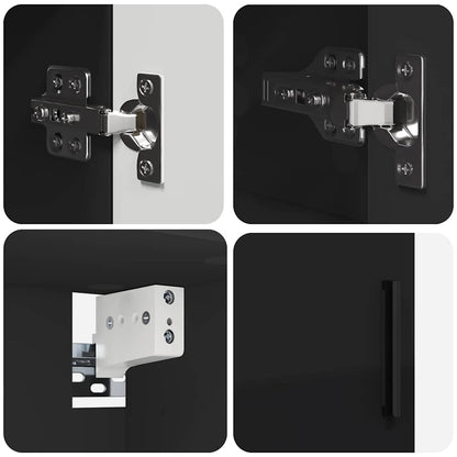 Bathroom Furniture Set 5 pcs Black Engineered wood & Metal