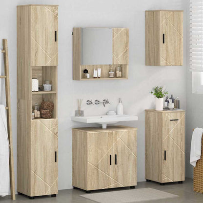 Bathroom Furniture Set 5 pcs Sonoma Oak Engineered wood & Metal