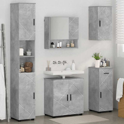 Bathroom Furniture Set with Drawer 5 pcs Concrete Grey