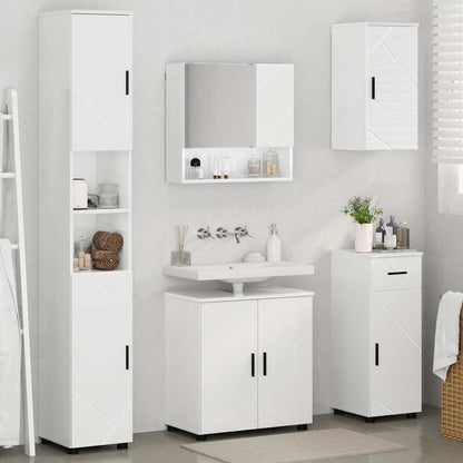 Bathroom Furniture Set with Drawer 5 pcs High Gloss White