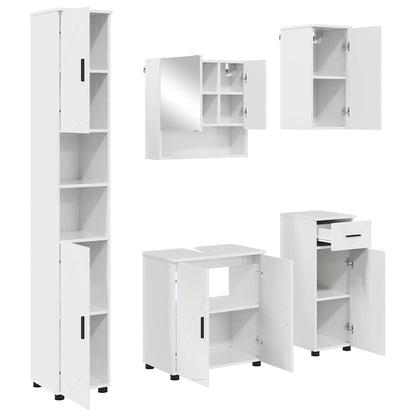 Bathroom Furniture Set with Drawer 5 pcs High Gloss White