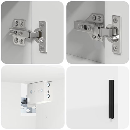 Bathroom Furniture Set 4 pcs White Engineered wood & Metal