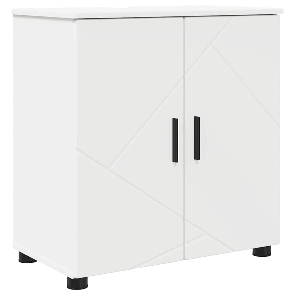 Bathroom Furniture Set 4 pcs White Engineered wood & Metal
